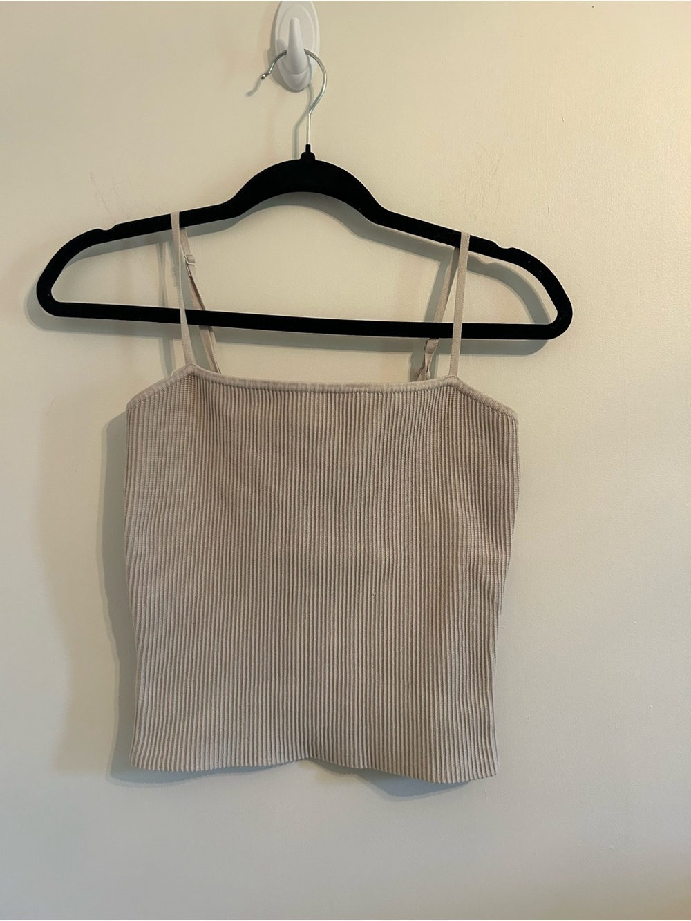 Babaton Ribbed Cream Spaghetti Strap Camisole